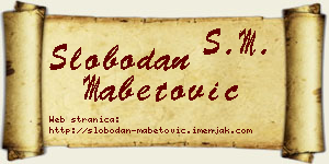 Slobodan Mabetović vizit kartica